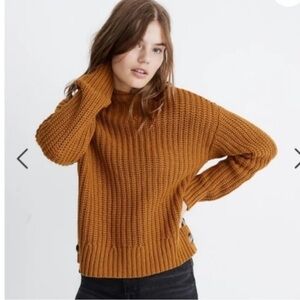 Cozy Mustard Sweater with Button Accents